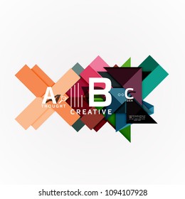 Paper infographic banner template with a b c options, infographics elements. Vector illustration