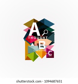 Paper infographic banner template with a b c options, infographics elements. Vector illustration