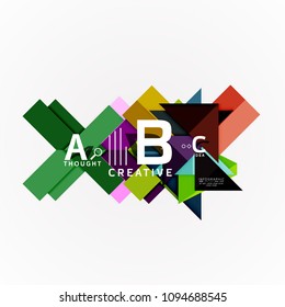 Paper infographic banner template with a b c options, infographics elements. Vector illustration