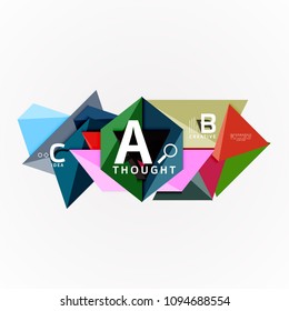 Paper infographic banner template with a b c options, infographics elements. Vector illustration