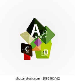 Paper infographic banner template with a b c options, infographics elements. Vector illustration