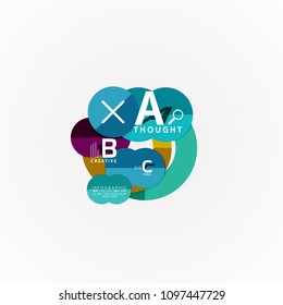 Paper infographic banner template with a b c options, infographics elements. Vector illustration
