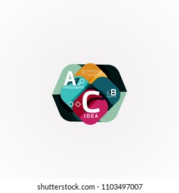 Paper infographic banner template with a b c options, infographics elements. Vector illustration