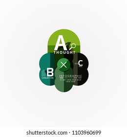 Paper infographic banner template with a b c options, infographics elements. Vector illustration