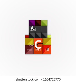 Paper infographic banner template with a b c options, infographics elements. Vector illustration