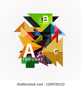 Paper infographic banner template with a b c options, infographics elements. Vector illustration