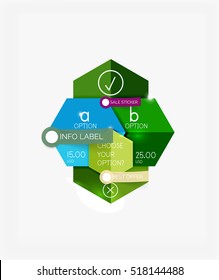 Paper infographic banners and stickers. For banners, business backgrounds, presentations