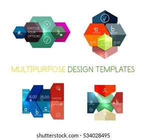 Paper infographic banners and stickers. For banners, business backgrounds, presentations