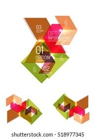 Paper infographic elements for business background, presentation or message with options and buttons