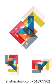 Paper infographic elements for business background, presentation or message with options and buttons