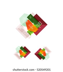 Elementos de infografía de papel para el fondo de la empresa, presentación o mensaje con opciones y botones