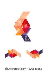 Elementos de infografía de papel para el fondo de la empresa, presentación o mensaje con opciones y botones