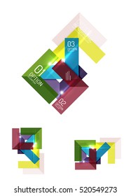 Paper infographic elements for business background, presentation or message with options and buttons