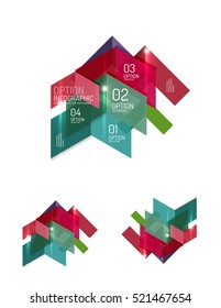 Elementos de infografía de papel para el fondo de la empresa, presentación o mensaje con opciones y botones