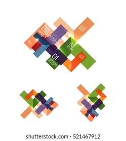 Elementos de infografía de papel para el fondo de la empresa, presentación o mensaje con opciones y botones