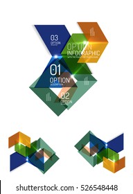 Elementos de infografía de papel para el fondo de la empresa, presentación o mensaje con opciones y botones