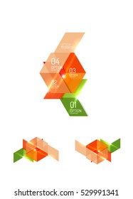 Paper infographic elements for business background, presentation or message with options and buttons