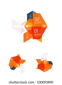 Infografiken zu Papier, Hintergrund, Präsentation oder Nachricht mit Optionen und Schaltflächen