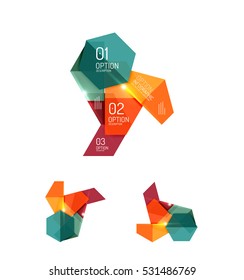 Elementos de infografía de papel para el fondo de la empresa, presentación o mensaje con opciones y botones