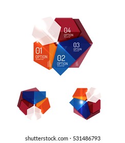 Elementos de infografía de papel para el fondo de la empresa, presentación o mensaje con opciones y botones