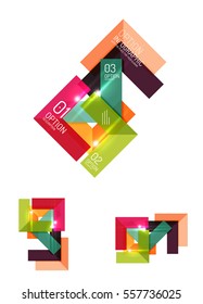 Paper infographic elements for business background, presentation or message with options and buttons