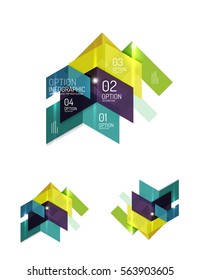 Paper infographic elements for business background, presentation or message with options and buttons