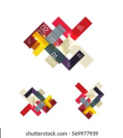 Paper infographic elements for business background, presentation or message with options and buttons