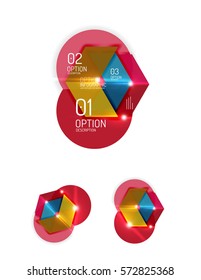 Elementos de infografía de papel para el fondo de la empresa, presentación o mensaje con opciones y botones