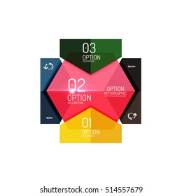 Paper infographic layout design templates for backgrounds, presentations and options