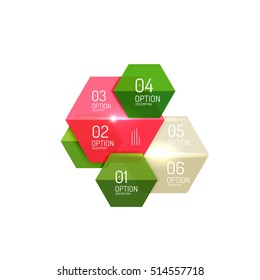 Plantillas de diseño de diseño de infografía de papel para fondos, presentaciones y opciones