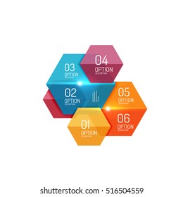 Plantillas de diseño de diseño de infografía de papel para fondos, presentaciones y opciones