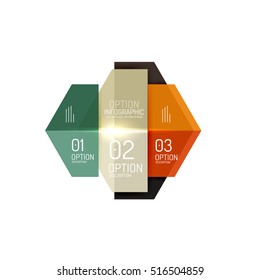 Paper infographic layout design templates for backgrounds, presentations and options