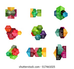 Paper infographic layout design templates for backgrounds, presentations and options