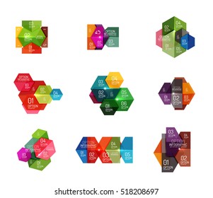 Paper infographic layout design templates for backgrounds, presentations and options