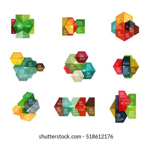 Plantillas de diseño de diseño de infografía de papel para fondos, presentaciones y opciones