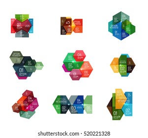 Paper infographic layout design templates for backgrounds, presentations and options