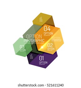 Plantillas de diseño de diseño de infografía de papel para fondos, presentaciones y opciones