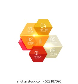 Plantillas de diseño de diseño de infografía de papel para fondos, presentaciones y opciones