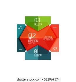 Paper infographic layout design templates for backgrounds, presentations and options