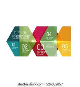 Paper infographic layout design templates for backgrounds, presentations and options
