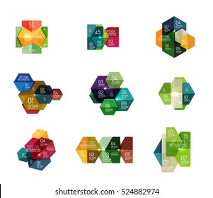Plantillas de diseño de diseño de infografía de papel para fondos, presentaciones y opciones