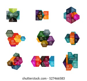 Plantillas de diseño de diseño de infografía de papel para fondos, presentaciones y opciones