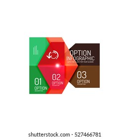 Plantillas de diseño de diseño de infografía de papel para fondos, presentaciones y opciones