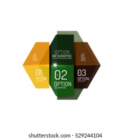 Plantillas de diseño de diseño de infografía de papel para fondos, presentaciones y opciones