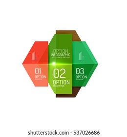 Plantillas de diseño de diseño de infografía de papel para fondos, presentaciones y opciones