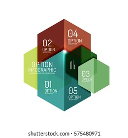 Plantillas de diseño de diseño de infografía de papel para fondos, presentaciones y opciones