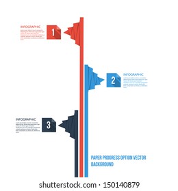 Paper Infographic Workflow Option Banner - Vector Illustration - Flat Design - Infographic Element