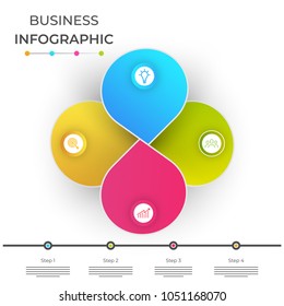 infografía de papel, con cuatro (4) pasos.