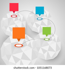 Paper infographics, with four (4) steps.