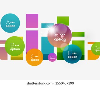 Paper infographics option geometric design. Vector art